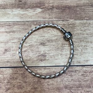 Pandora braided leather bracelet.